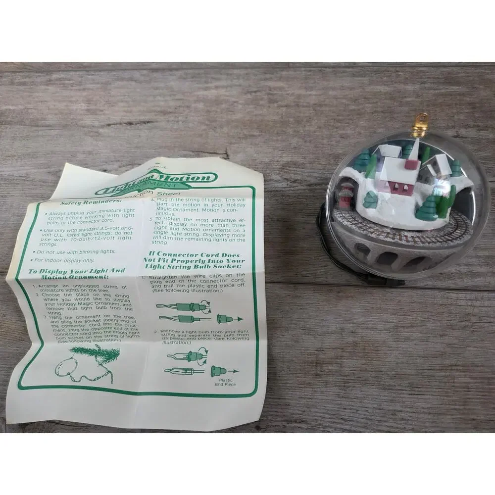 Hallmark Village Express Light and Motion Christmas Ornament Train WORKS Vintage